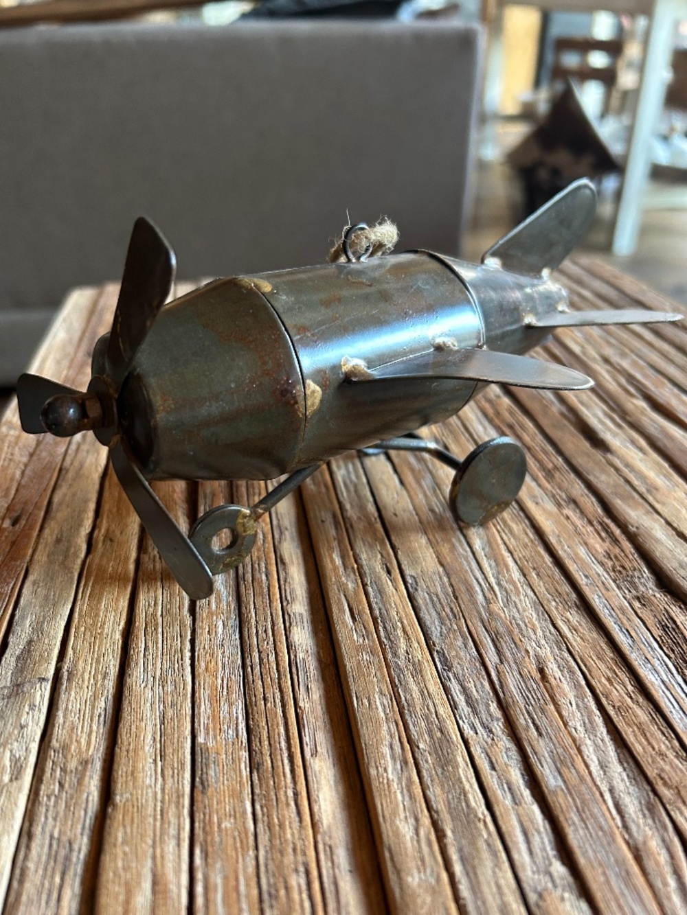 Adorable metal airplane ornament